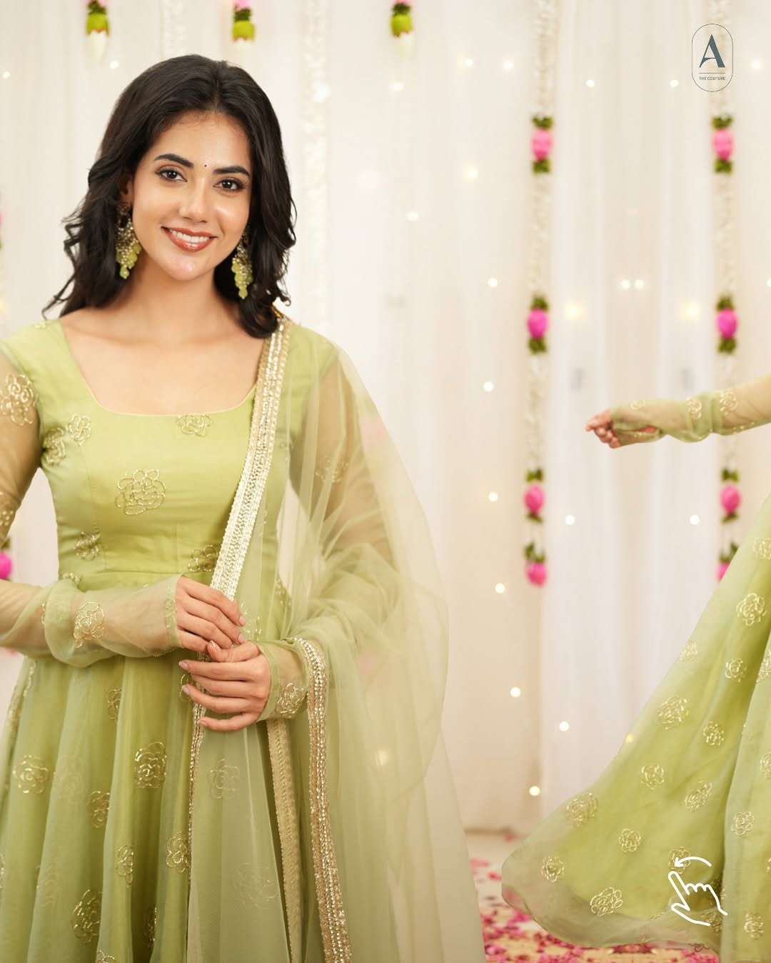Pastel Green Embroidered Anarkali Suit