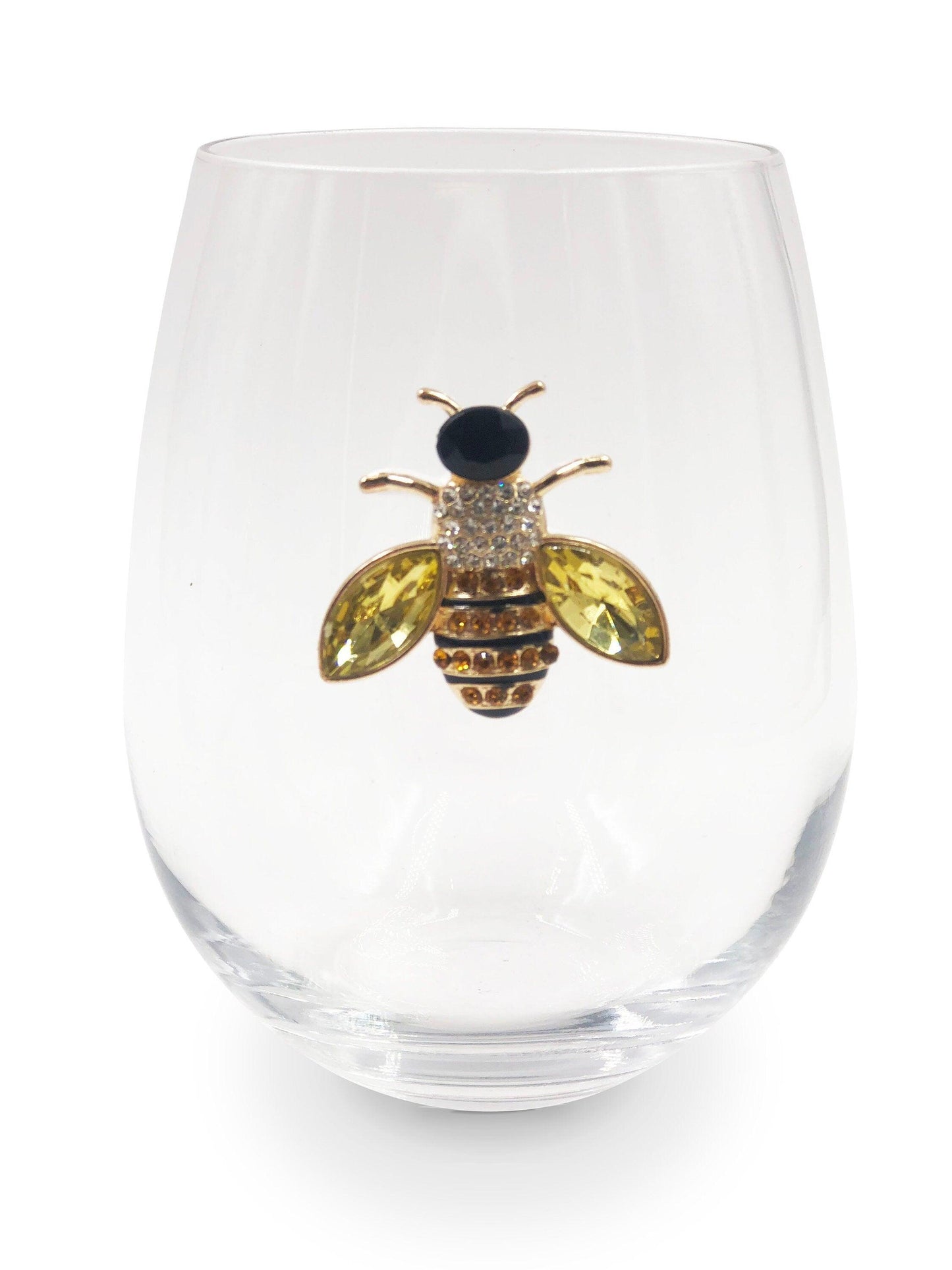 Bedazzled Bee Wine Glasses