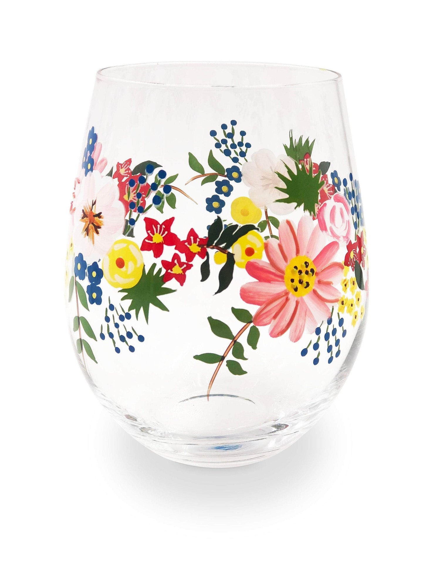 Painted Floral Stemless Glasses