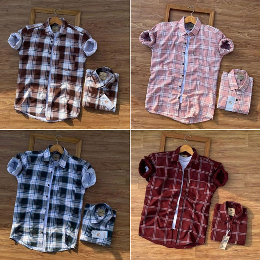 Men's Checked Casual Shirt (Pack of 4)