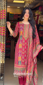 Timeless Grace: Exquisite Indian Woman in Vibrant Kurta Ensemble