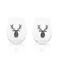 Silver Stag Deer Wine Glass