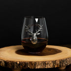 Silver Stag Deer Wine Glass