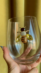 Bedazzled Bee Wine Glasses