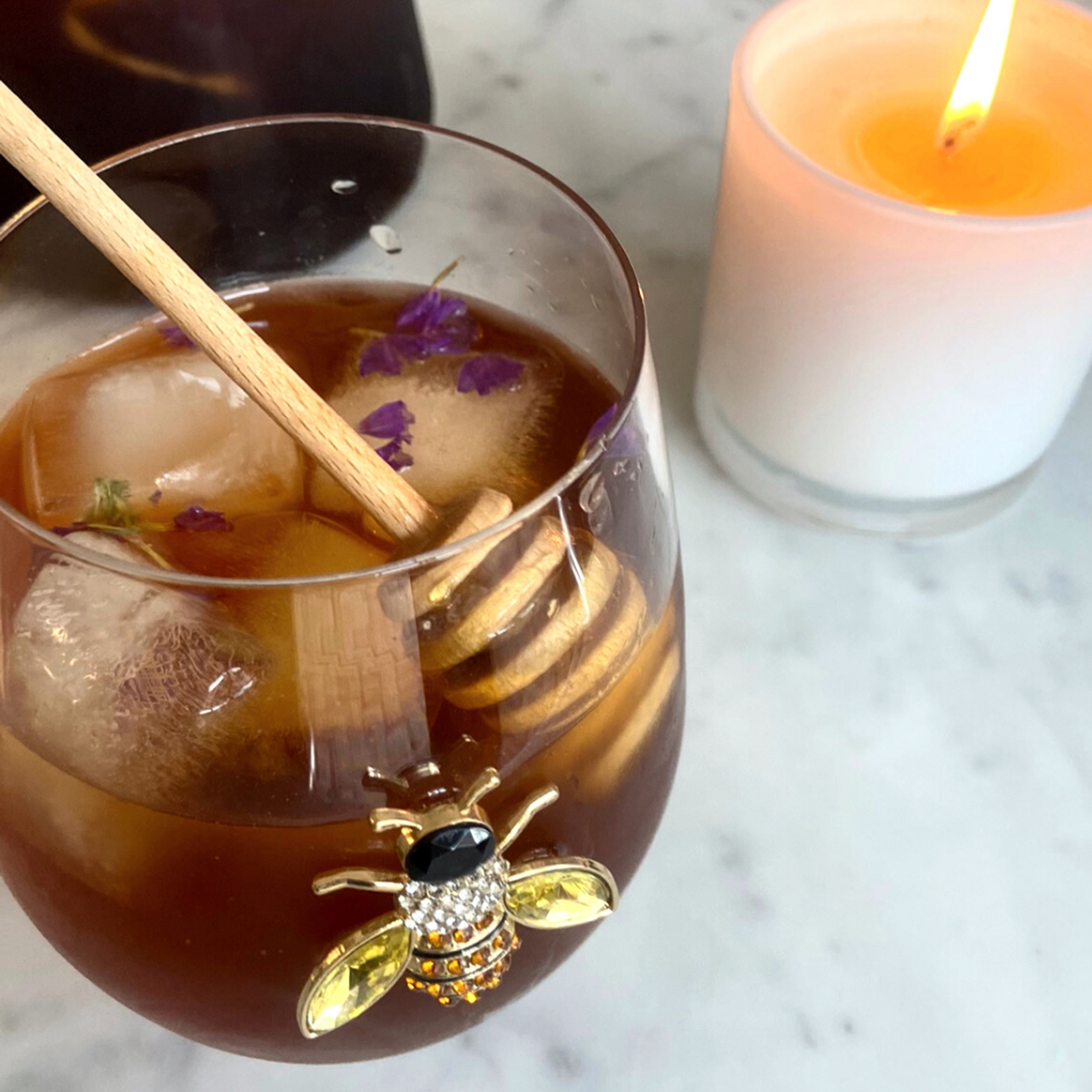 Bedazzled Bee Wine Glasses