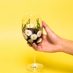 Painted Daisy Wine Glasses