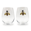 Bedazzled Bee Wine Glasses