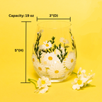Daisy Painted Stemless Glasses