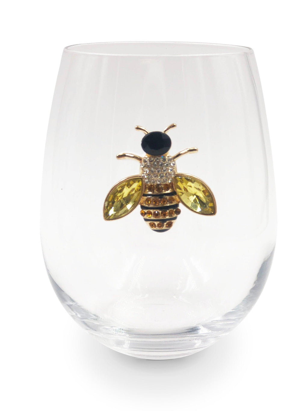 Bedazzled Bee Wine Glasses
