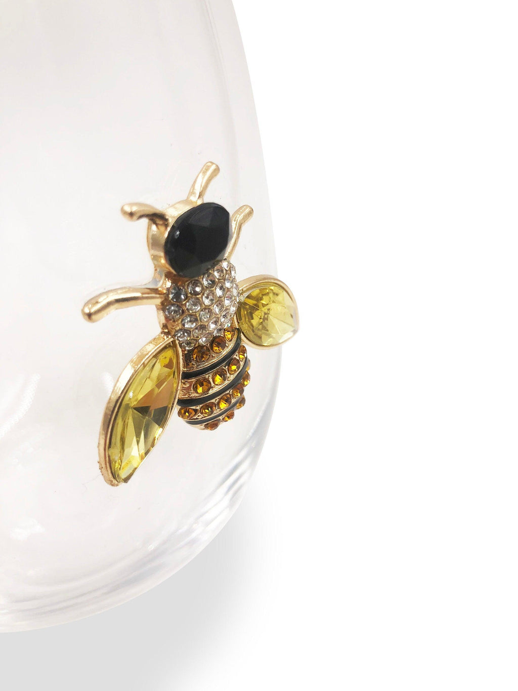 Bedazzled Bee Wine Glasses
