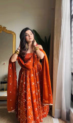 Radiant Elegance: A Vision in Orange Glamour