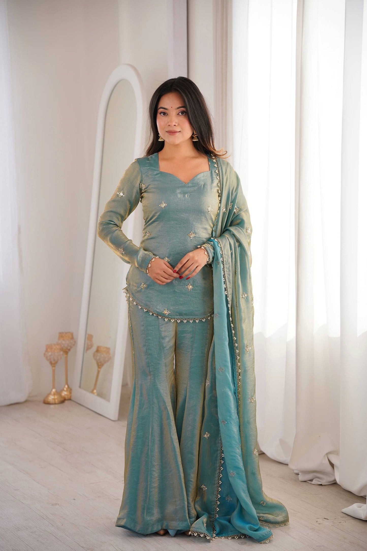 Mehrunisa Sea Green Royal Set
