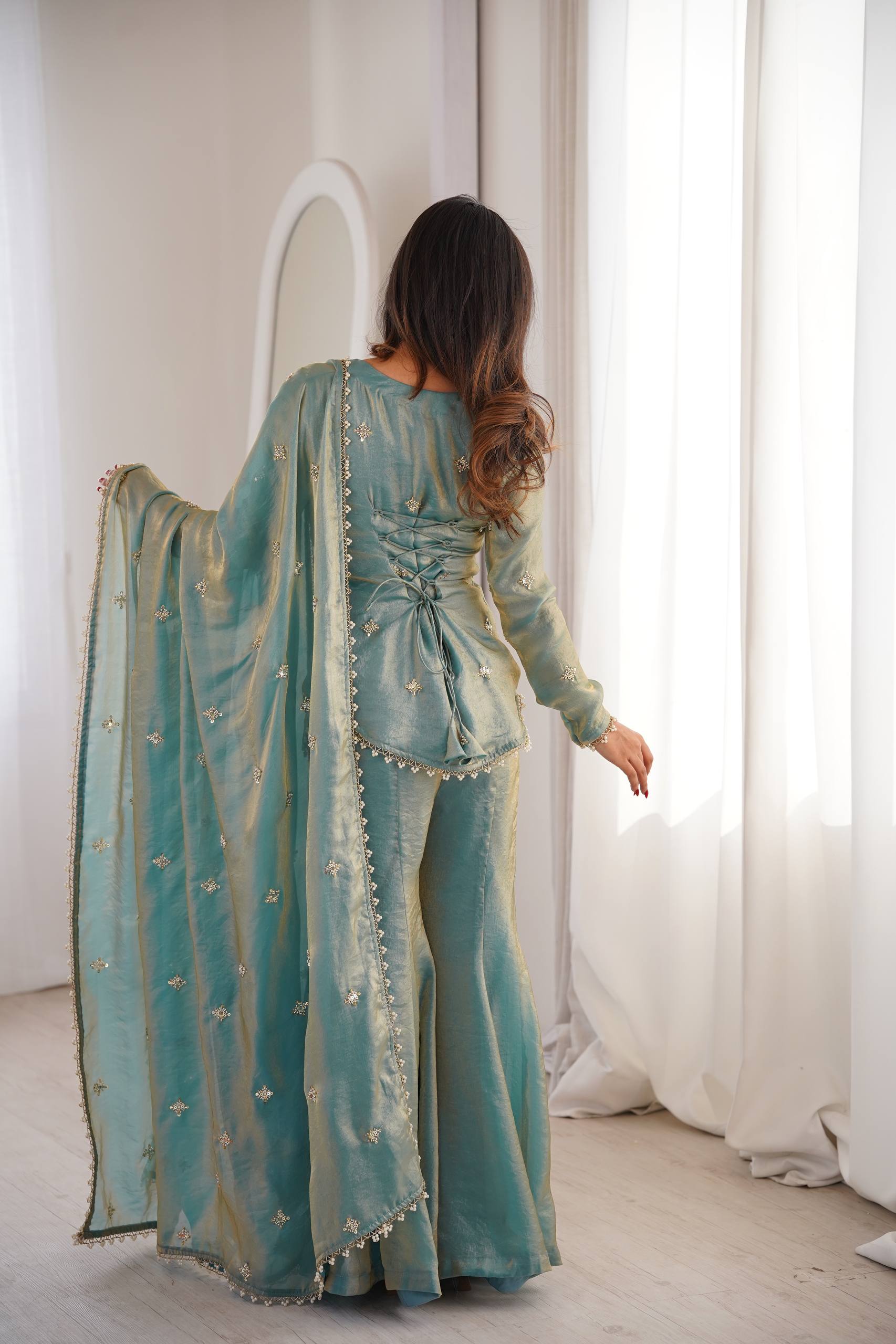 Mehrunisa Sea Green Royal Set