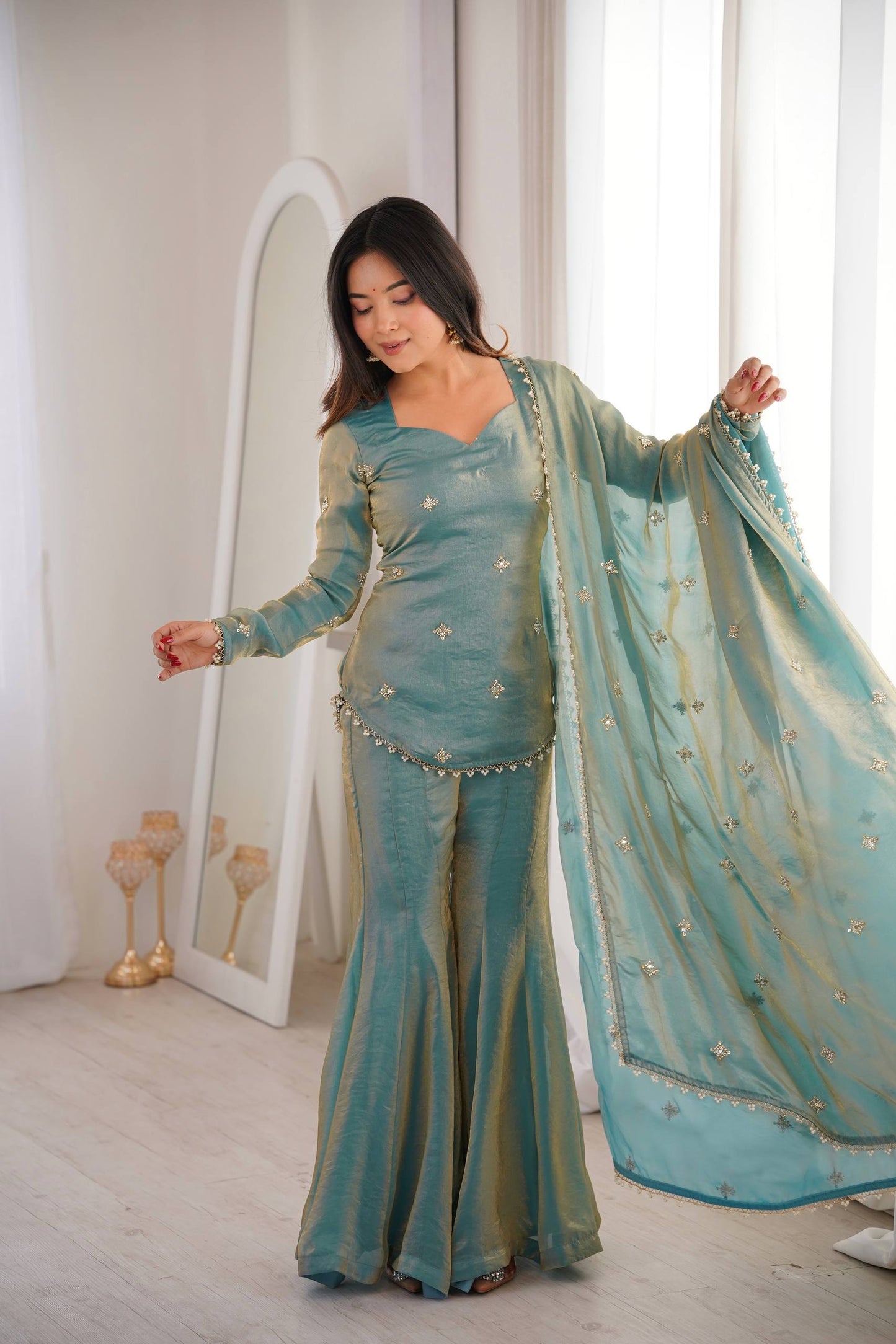Mehrunisa Sea Green Royal Set