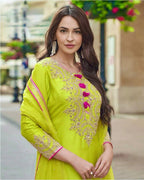 Trending Lime Green Kurta Sharara Set with Elegant Dupatta