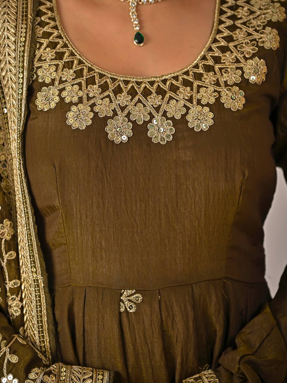 Royal Silk Embroidered Partywear Anarkali Ensemble