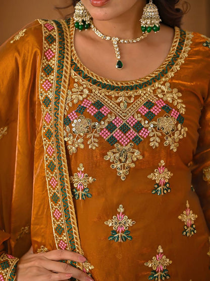 Designer Luxury Silk Sharara Suit for Special Occasions
