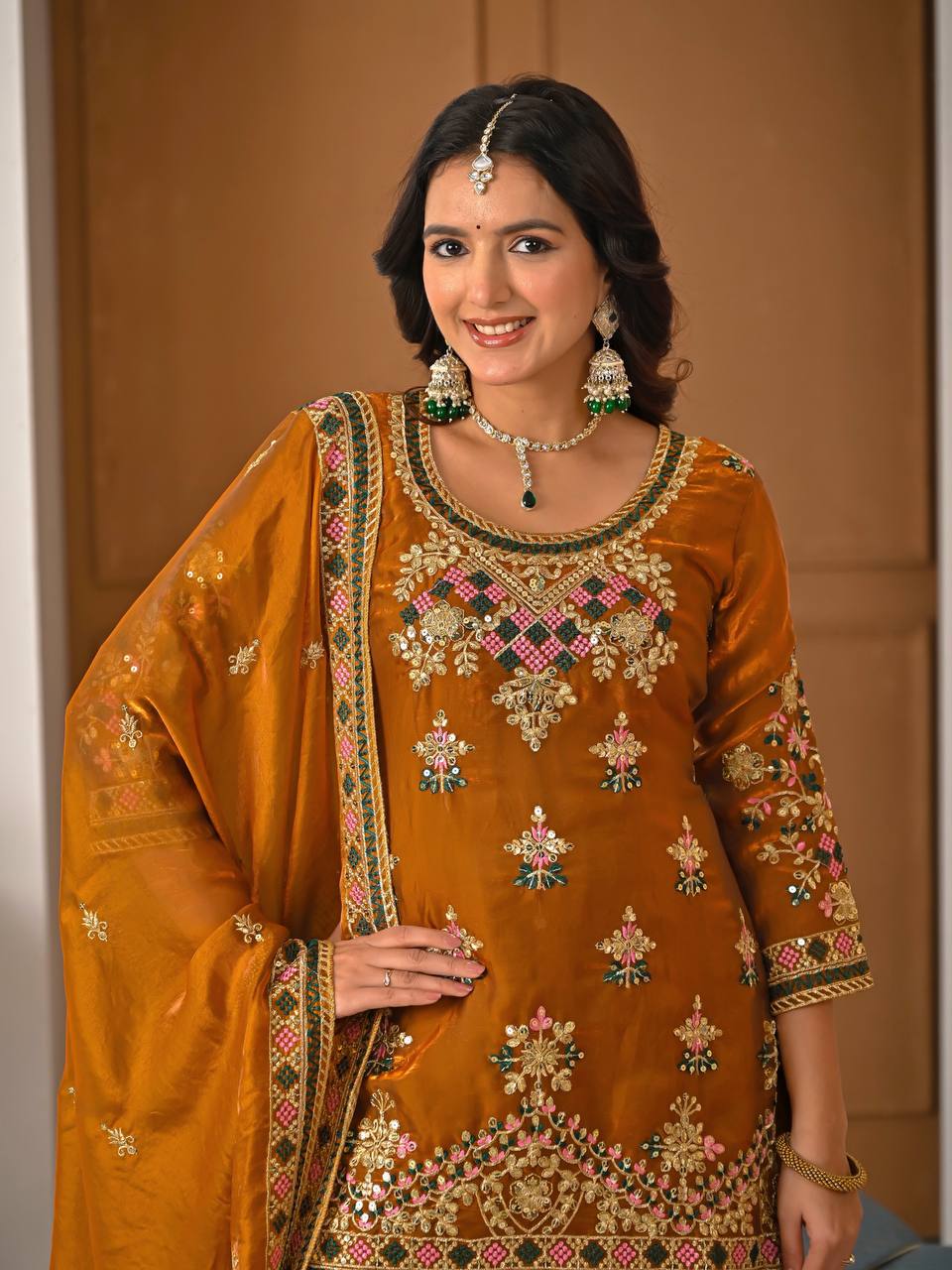 Designer Luxury Silk Sharara Suit for Special Occasions