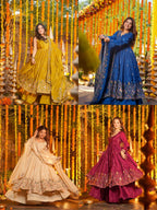 Festive Royalty Wine Anarkali Set