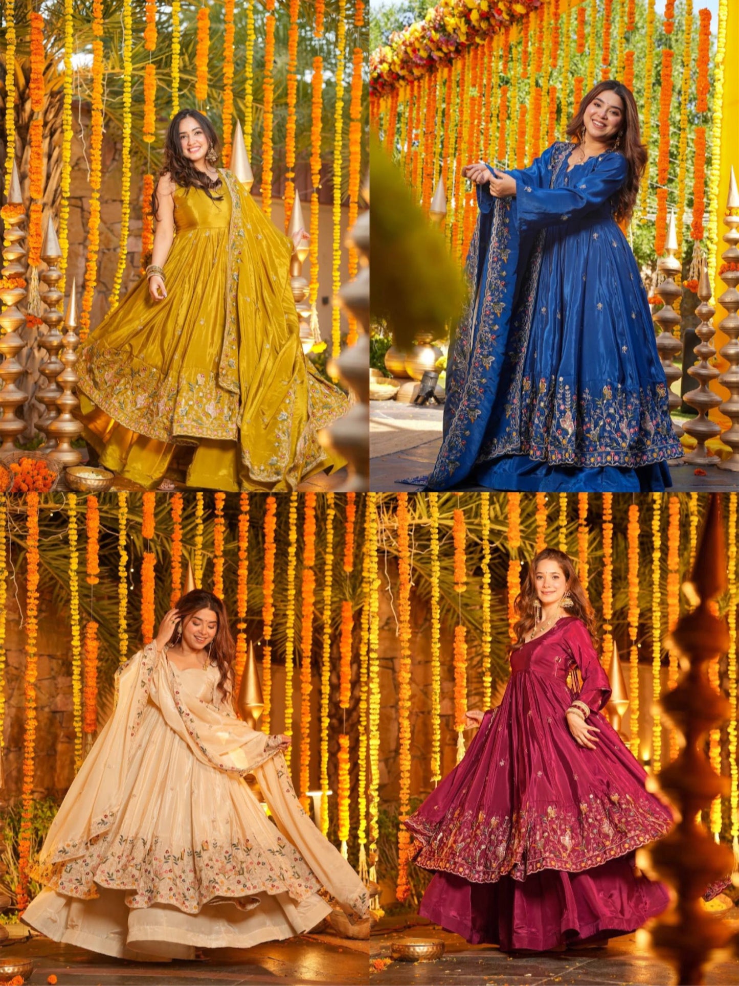 Festive Royalty Wine Anarkali Set