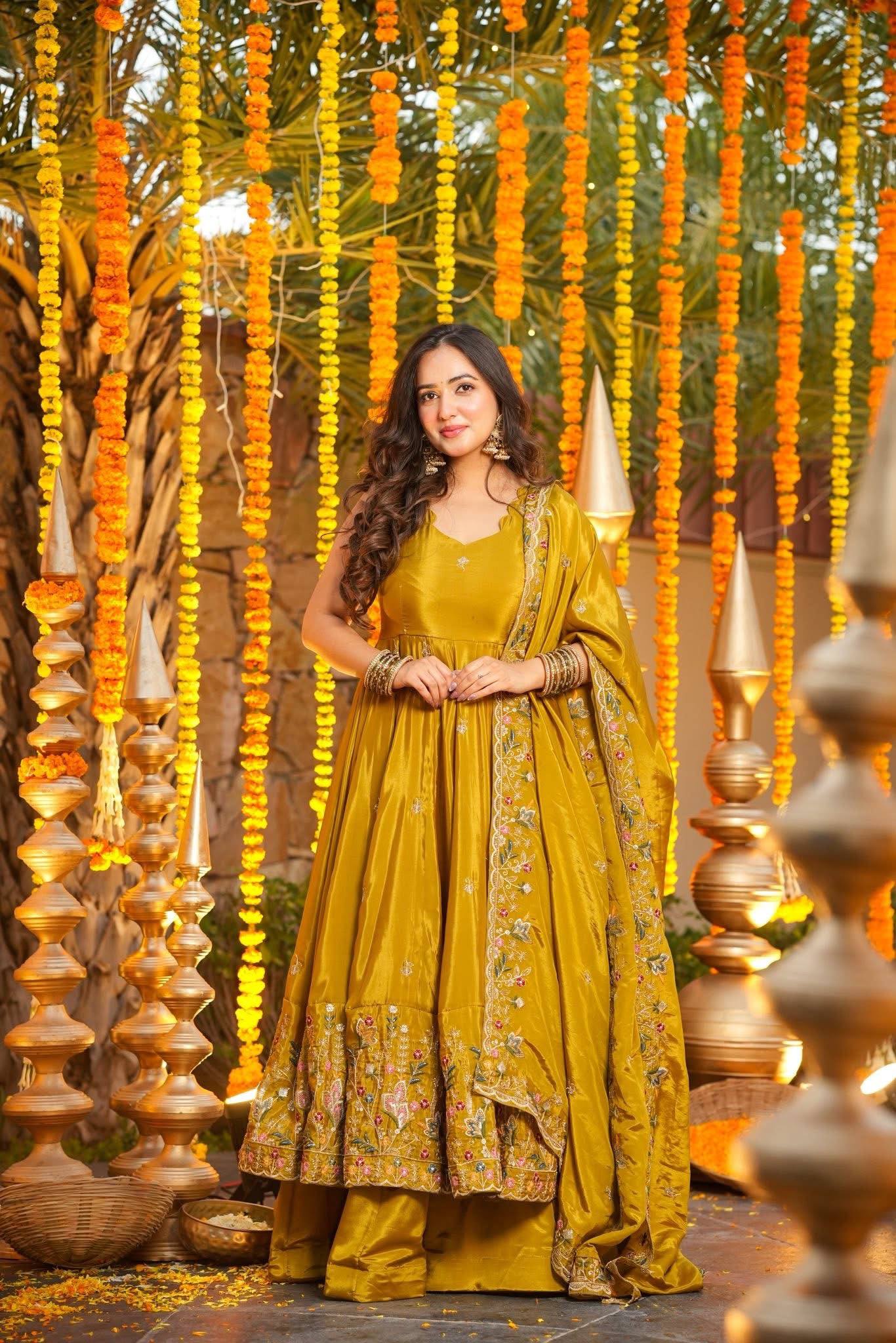 Festive Royalty Wine Anarkali Set