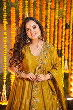 Festive Royalty Wine Anarkali Set