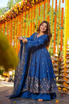 Festive Royalty Wine Anarkali Set