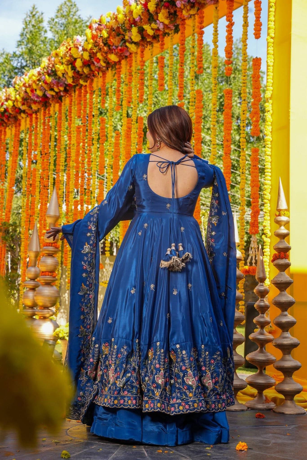 Festive Royalty Wine Anarkali Set