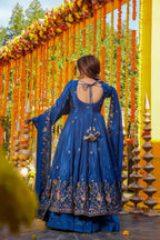 Festive Royalty Wine Anarkali Set