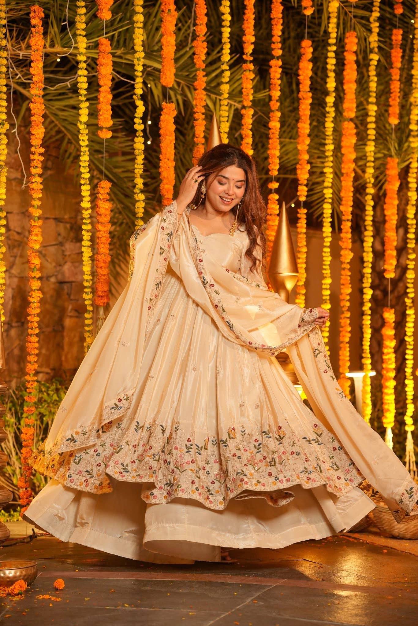 Festive Royalty Wine Anarkali Set