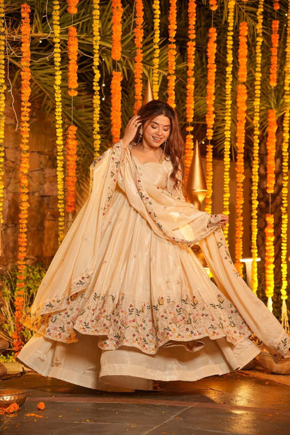 Festive Royalty Wine Anarkali Set