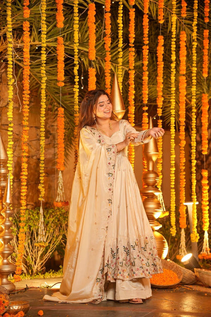 Festive Royalty Wine Anarkali Set