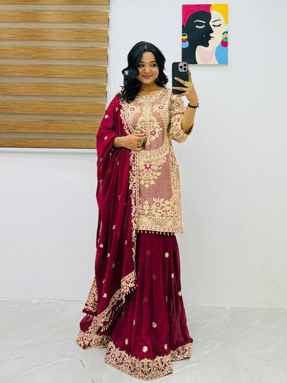 Luxury Wedding Special Purple Silk Outfit