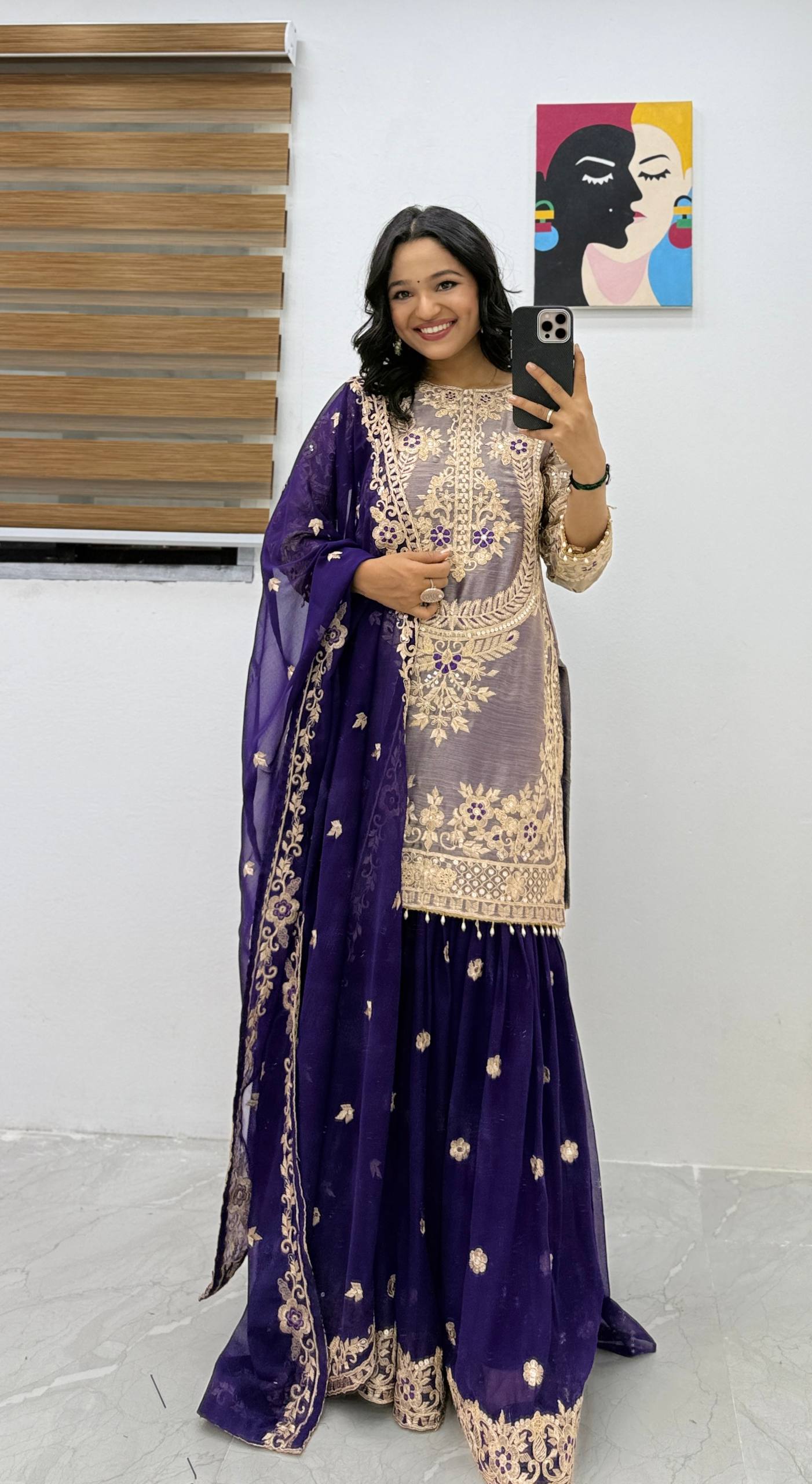 Luxury Wedding Special Purple Silk Outfit