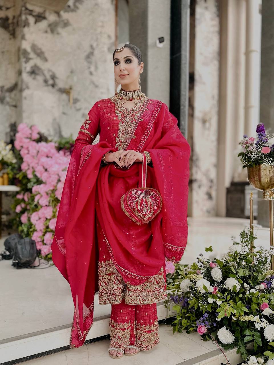 Royal Red Heirloom Punjabi Suit Set