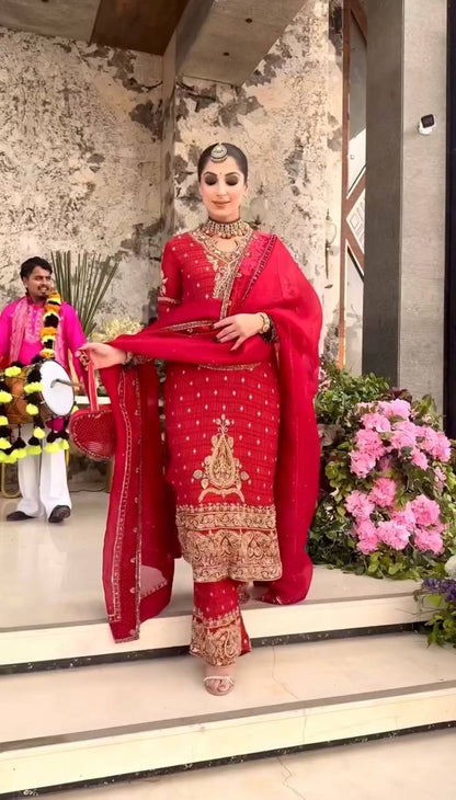 Royal Red Heirloom Punjabi Suit Set