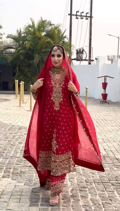 Royal Red Heirloom Punjabi Suit Set