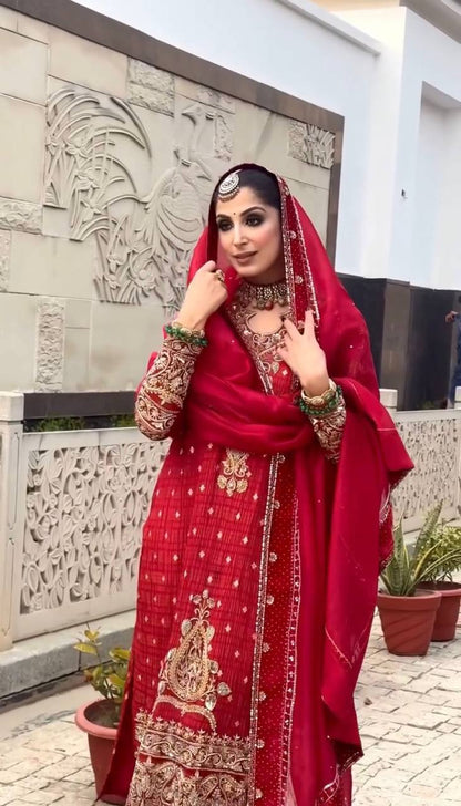 Royal Red Heirloom Punjabi Suit Set