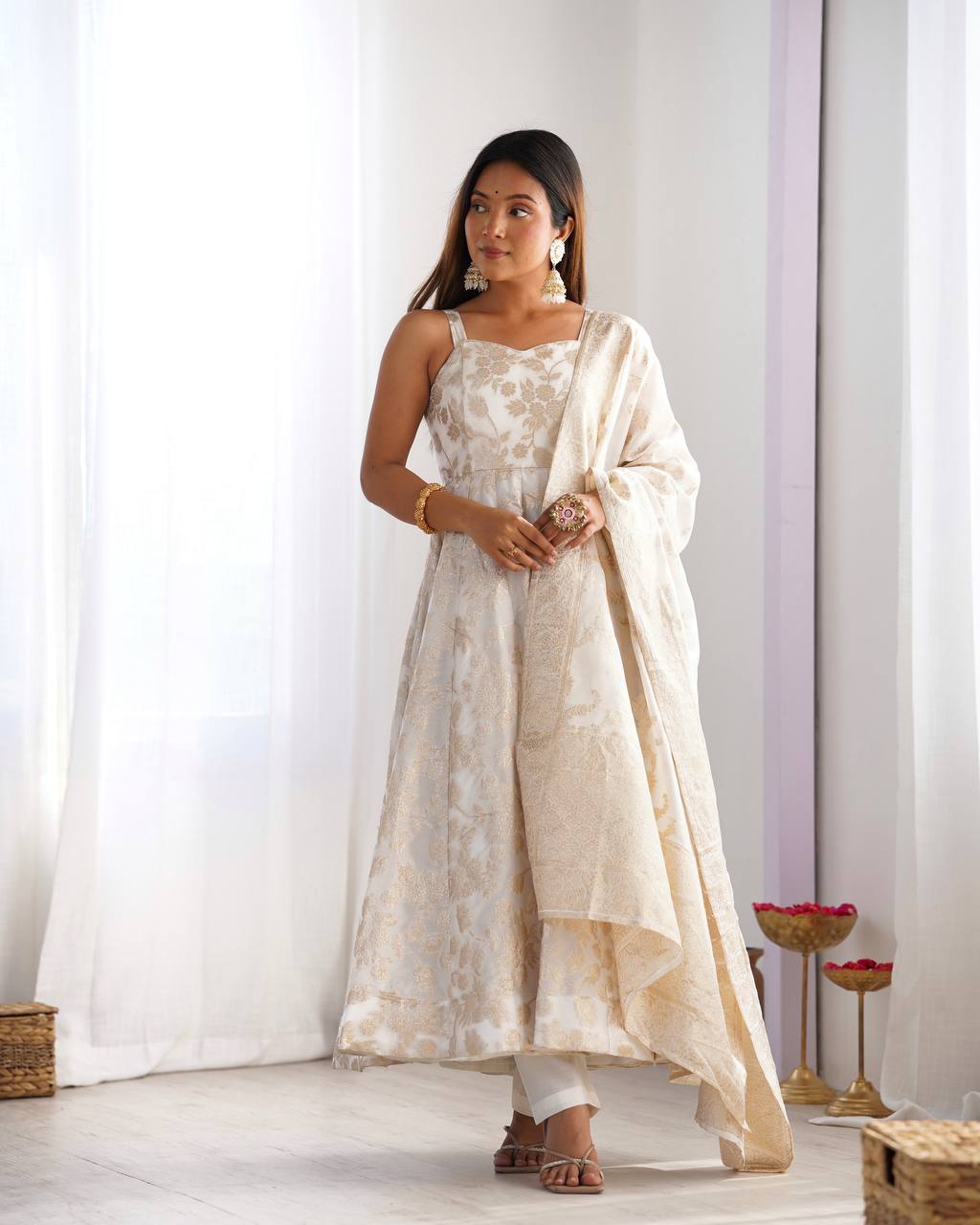 Festive Ivory Dream Anarkali
