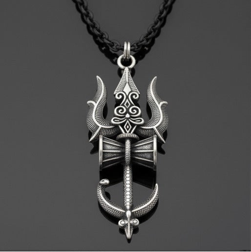 Handmade Shiv Trishul Damru Pendent