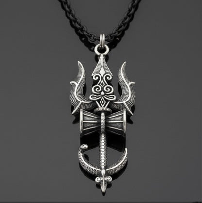 Handmade Shiv Trishul Damru Pendent