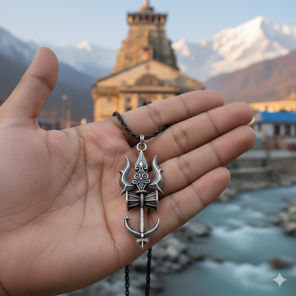 Handmade Shiv Trishul Damru Pendent